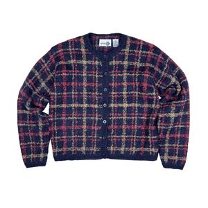 Vtg Mohair Wool Blend Cardigan Women's Small Cottagecore Paul Harris Cozy Knit